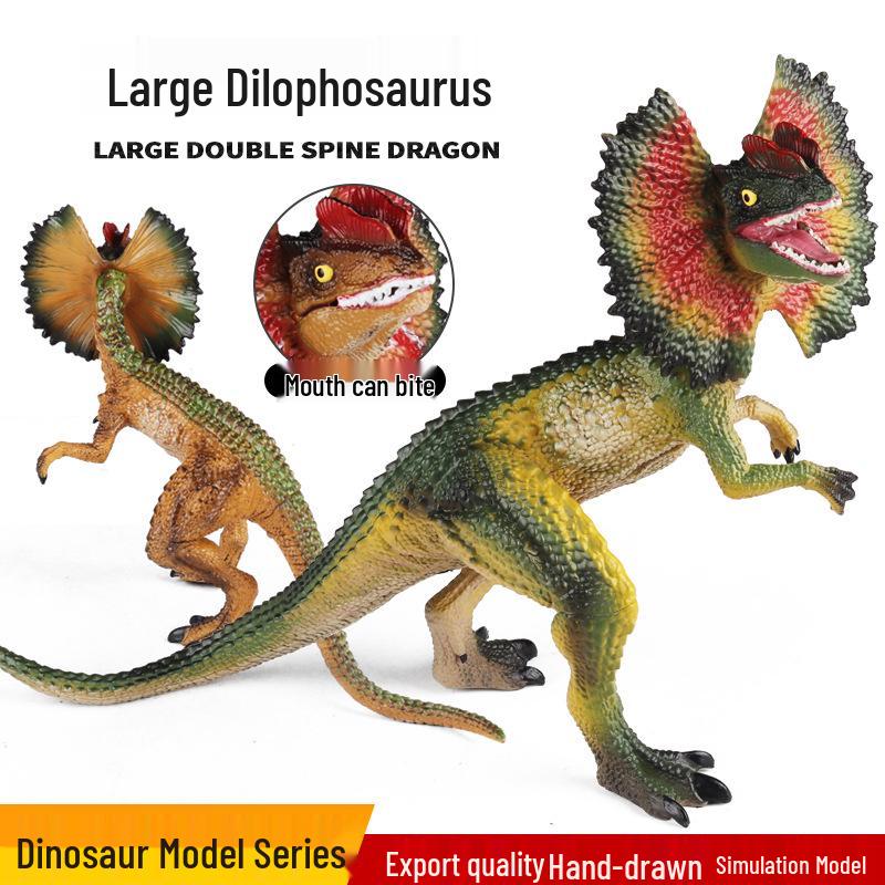 Large Realistic Double-Crested Dinosaur Model Toy - Roaring Tyrannosaurus Rex & Spinosaurus Ornament