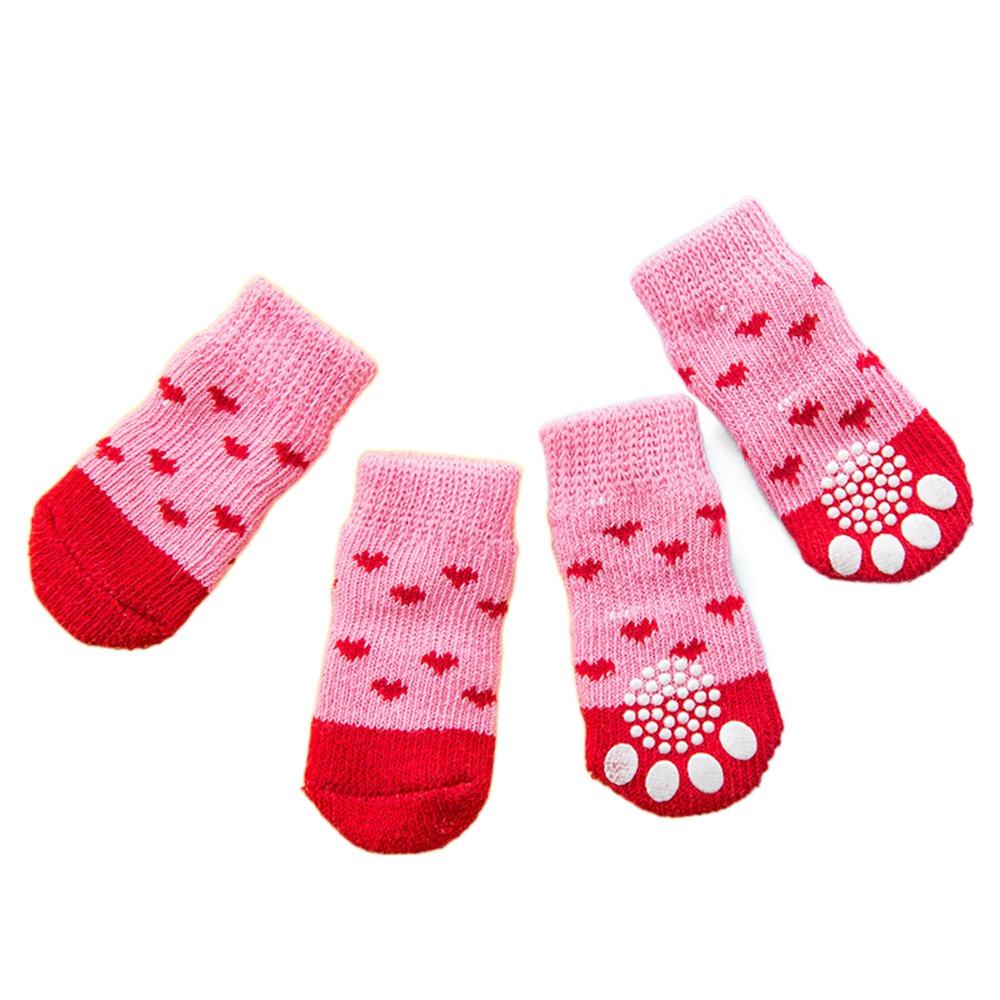 4Pcs Non-Slip Dog Boots Dustproof Pet Socks Portable Dog Paw Protection Foot Covers  for Puppy