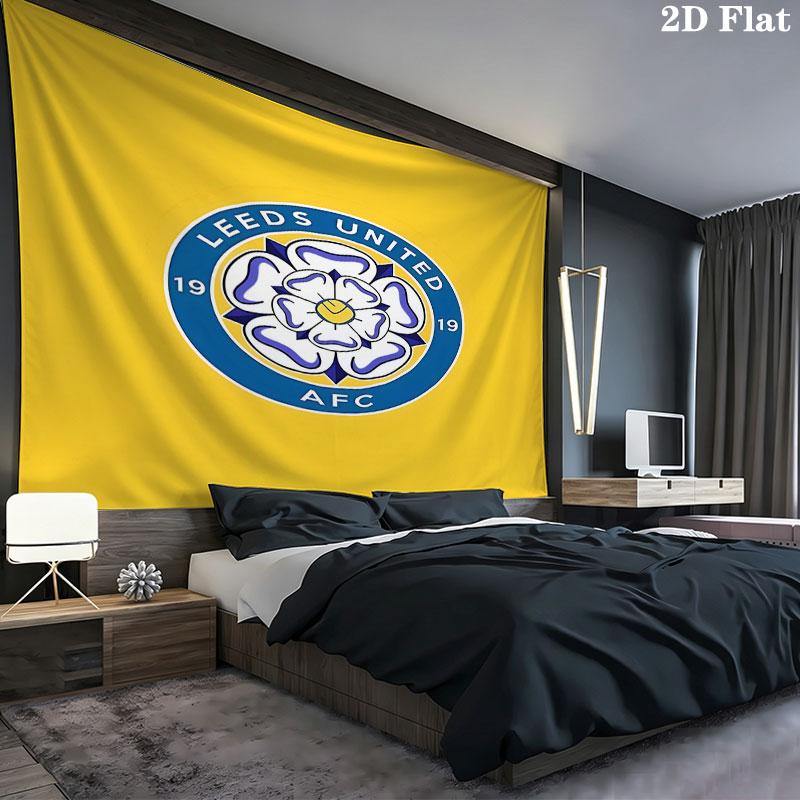 Leeds United Football Club Wall Tapestry Aesthetic Wall Hanging Printed Fabric Blanket Decorative Tapestries for Bedroom Living Room Home Decor