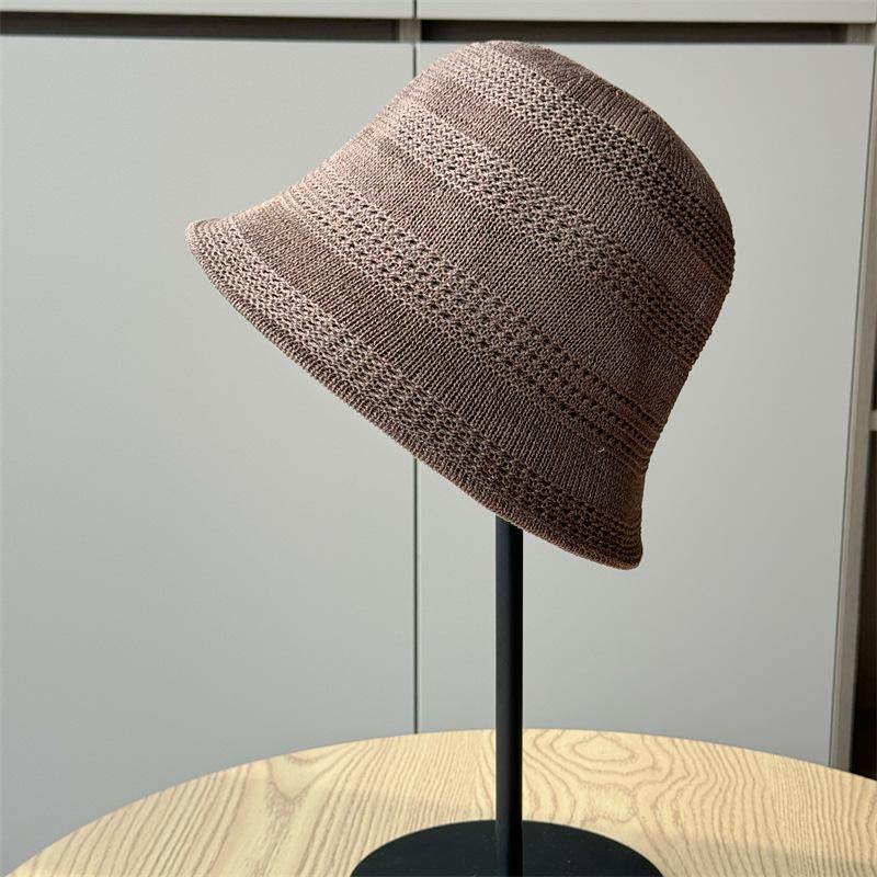 

Новий смугастий капелюх рибалки Дитячий літній модний капелюх-відро Капелюх для вулиці з захистом від сонця ONE SIZE колір темно кави