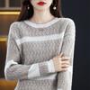 Autumn hollow knitted bottoming shirt women's thin loose crew neck sweater top short pullover with long sleeves versatile