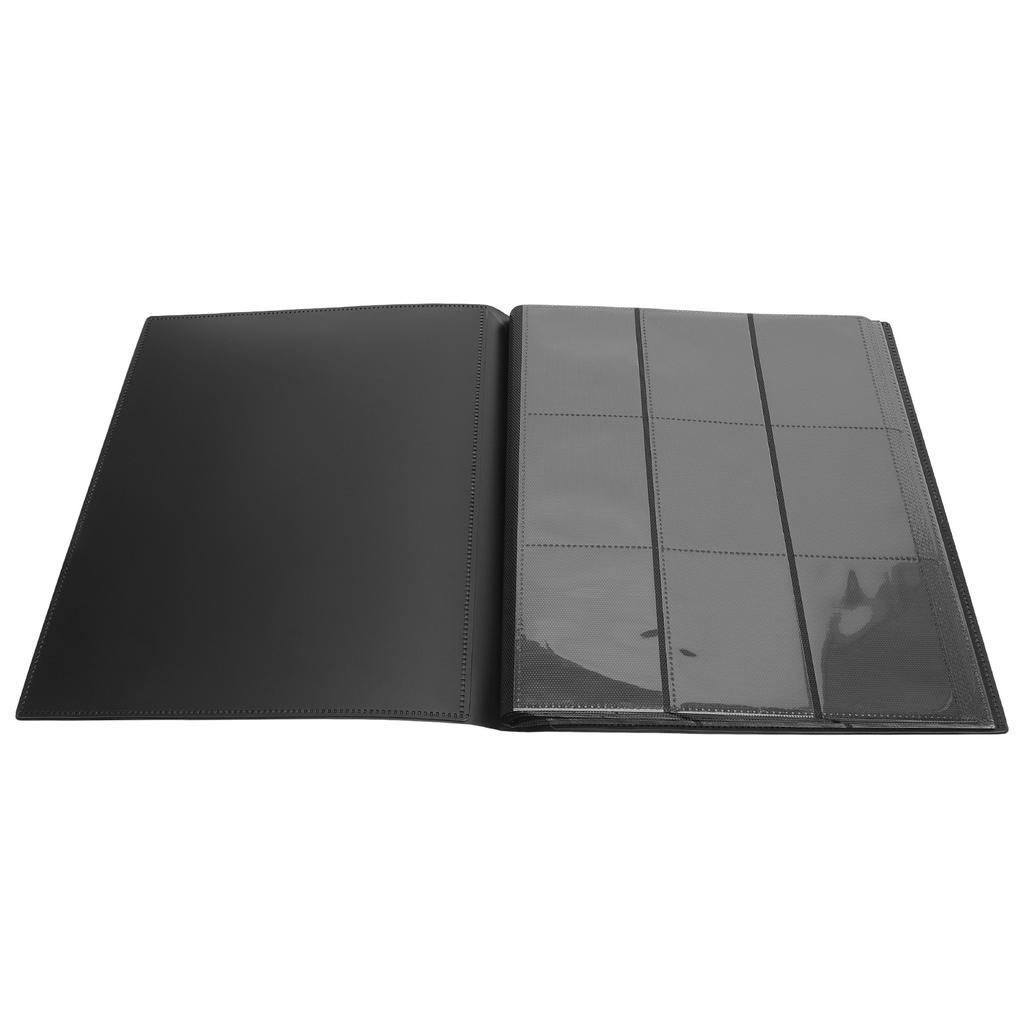 Kartenordner 9 Fächer Sammelkartenalbum Ordner 360 Seitlich beladbare Taschenordner 20 Seiten Schwarz