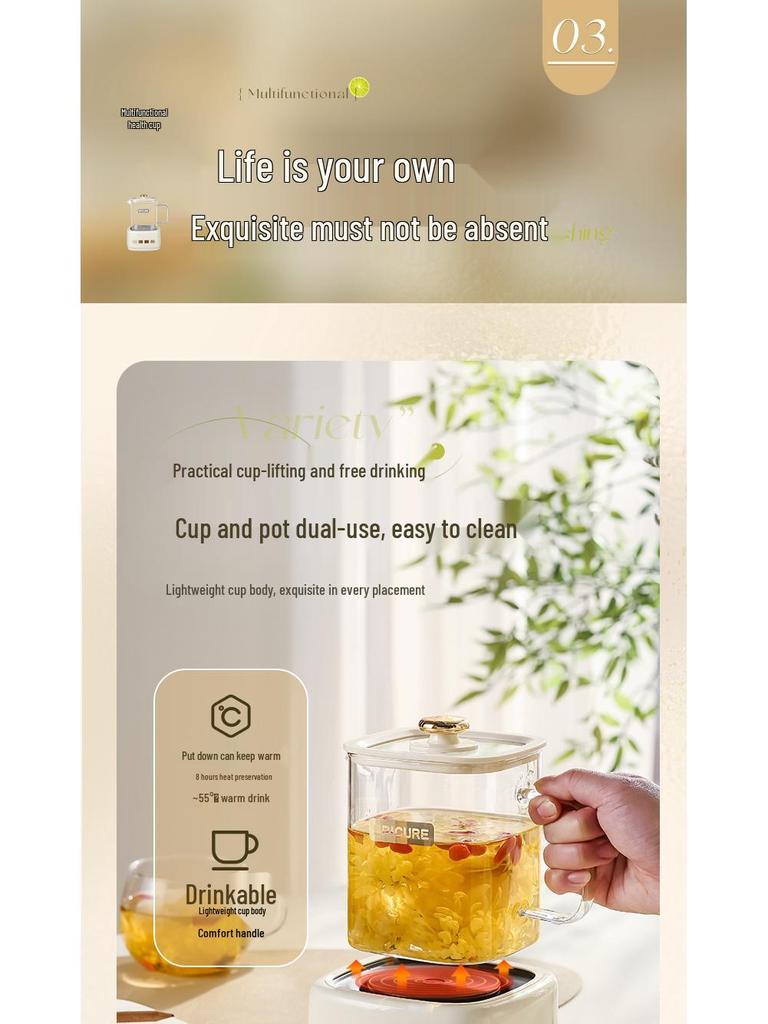 Wow Multifunctional Mini Glass Teapot: Automatic & Convenient for Home and Office