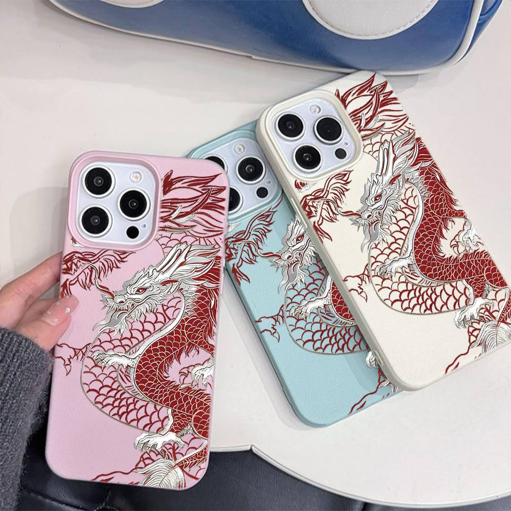 Chinese Loong Pattern Phone Case For IPhone 16 17 E 11 12 Pro 13 14 15 Pro Max Case Plus 17 Air Soft Silicone Shockproof Cover