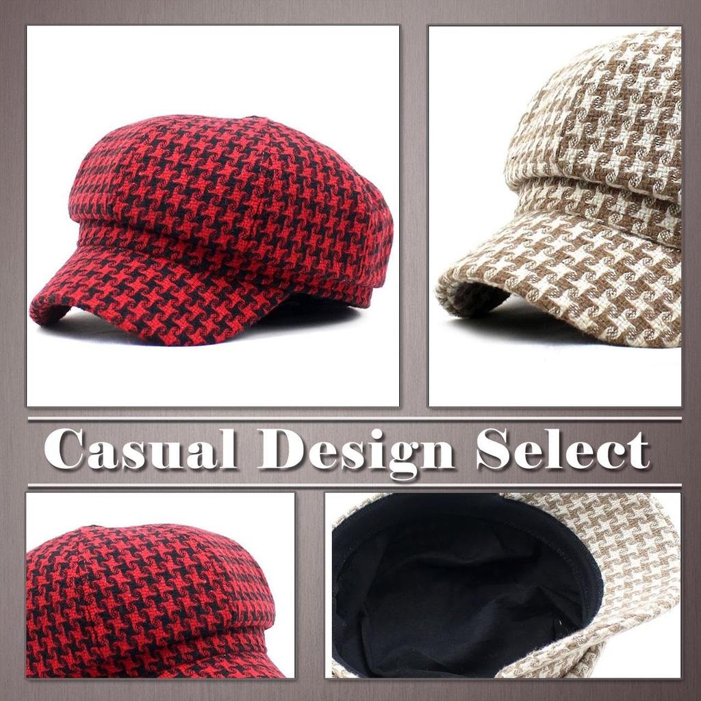 Checkered Casquette Stylish and CP686 [One Limitation] Women's Hat, Cute, (Black)