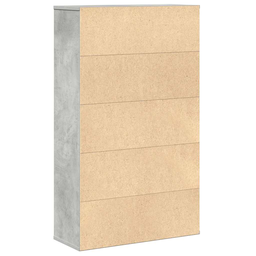 Bookshelf Concrete Grey 60 x 24 x 101.5 cm Engineered Wood