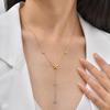 Accessories Stainless Steel Flower Y-Shaped Necklace, Exquisite Versatile Women'S Daily Versatile Accessories 2504
