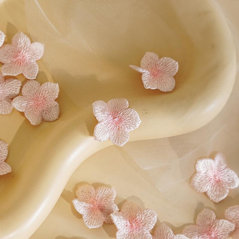 

Cherry Blossom Embroidery Cloth Stickers DIY Cloth Stickers Hanfu Bags Clothing 5pcs рожевий