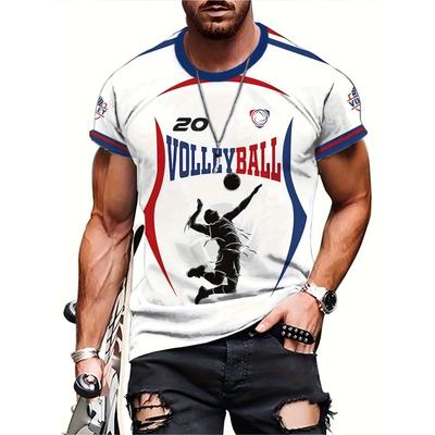 Camisolas de Voleibol T-Shirt Para Homens Mulheres Quicar a Bola Estampas 3D Camisetas Soltas Gola O Tops Uniformes Esportivos Camisetas de Manga Curta