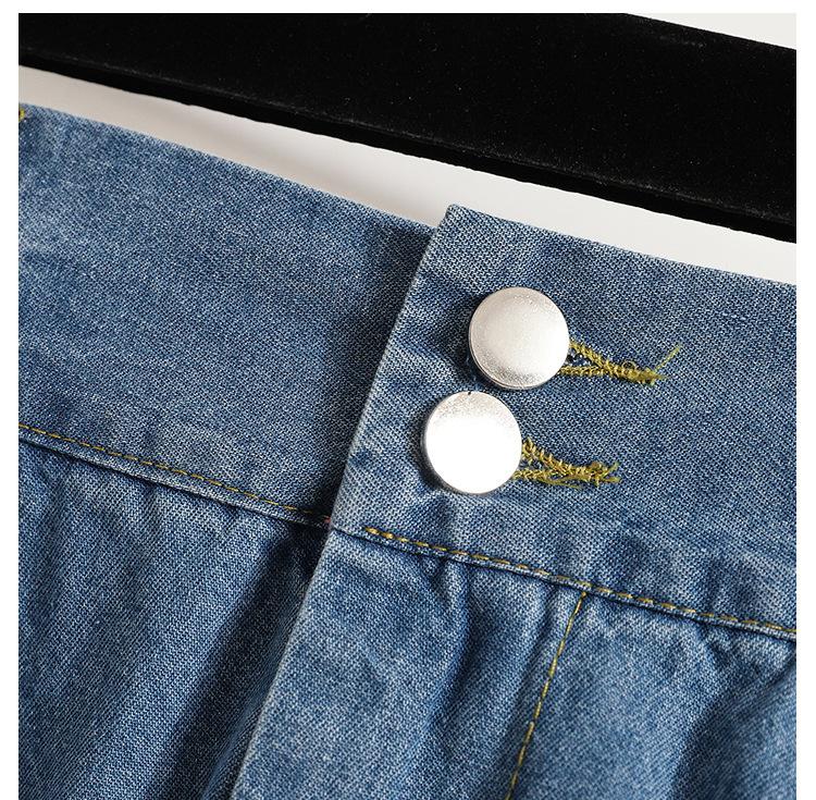 Damen Lockerer Jeansrock Frühling Koreanische Mode Mittellang Lässig Hohe Taille Rock