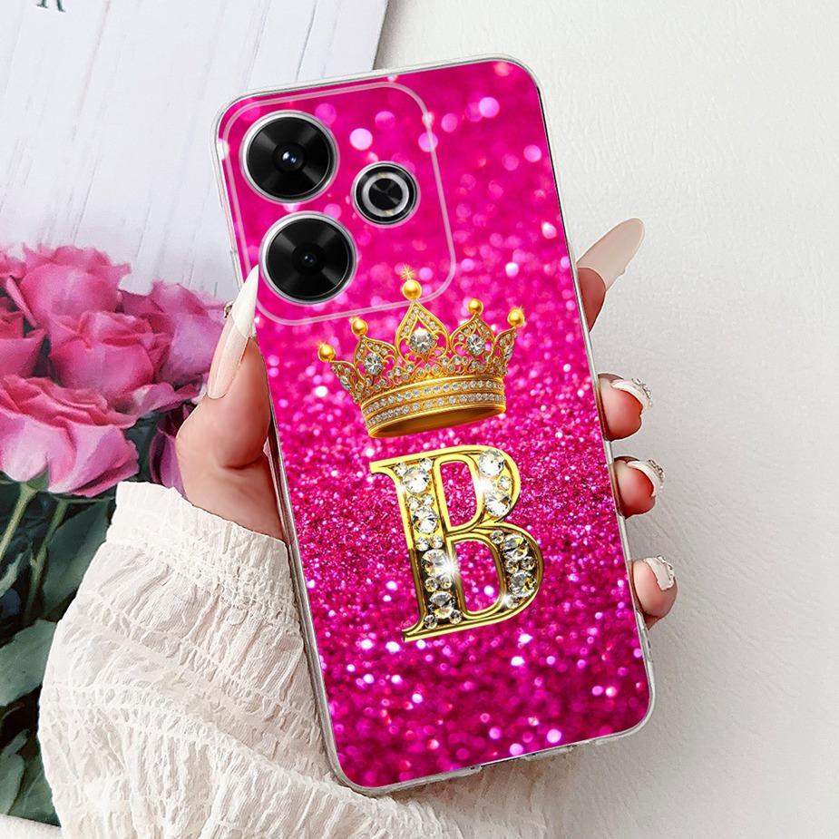 For Xiaomi Redmi 13 Case New Letters Cover 6.79'' Clear Silicone Soft TPU Phone Case For Xiaomi Redmi 13 Redmi13 Back Cover Bags