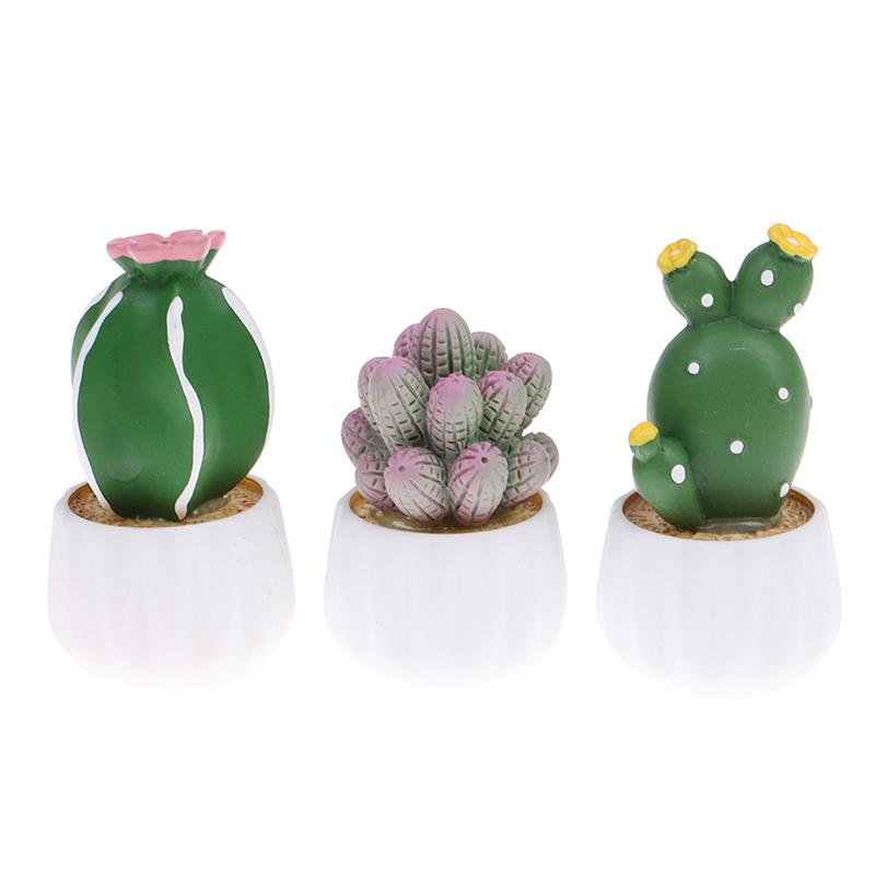 Cute Green Plant Cactus Small Potted Ornament Gadget Car Decoration Interior