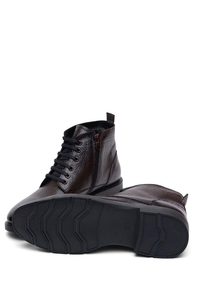 Pánská móda Kozačky na plochém podpatku z pravé kůže Hnědé Pohodlné šněrovací krátké kozačky Boty