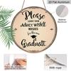 2D Flat 1pc, 8x8 in, Vintage Graduation Aluminum Metal Sign - Rustic Wall Art with Inspirational Message & Graduation Cap Illustration - Home, Bar
