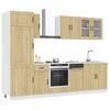 Kitchen Cabinet Set, Kalmar, 8-Piece, Sonoma Oak