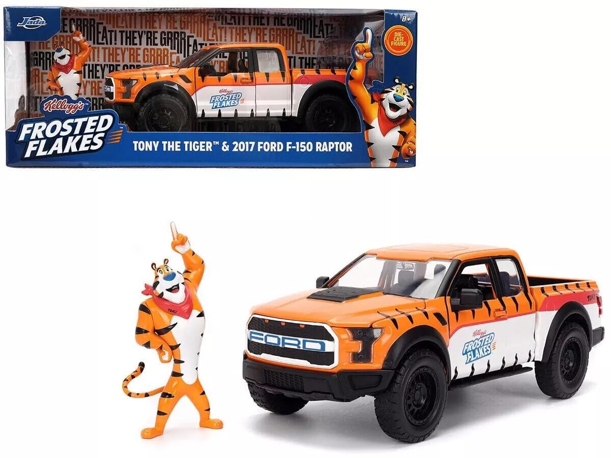 

JADA TOYS Масштаб 1/24 Kellogg s Frosted Fries Тони Тигр/Ford F-150 Raptor 2017 Тони Тигр/F-150 Raptor Литая Модель Автомобиля [Параллельный Импорт]