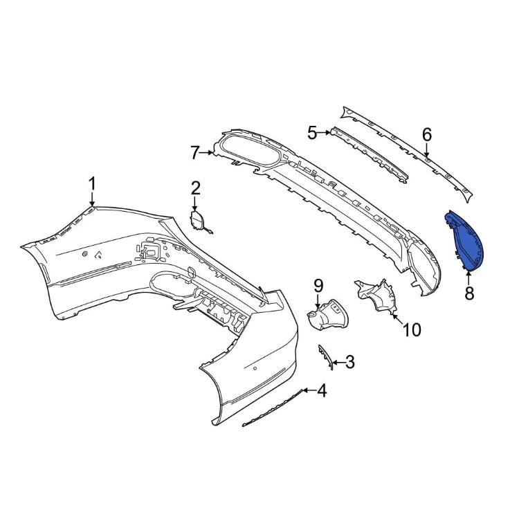 Rear Chrome Bumper Molding for Mercedes-Benz W2