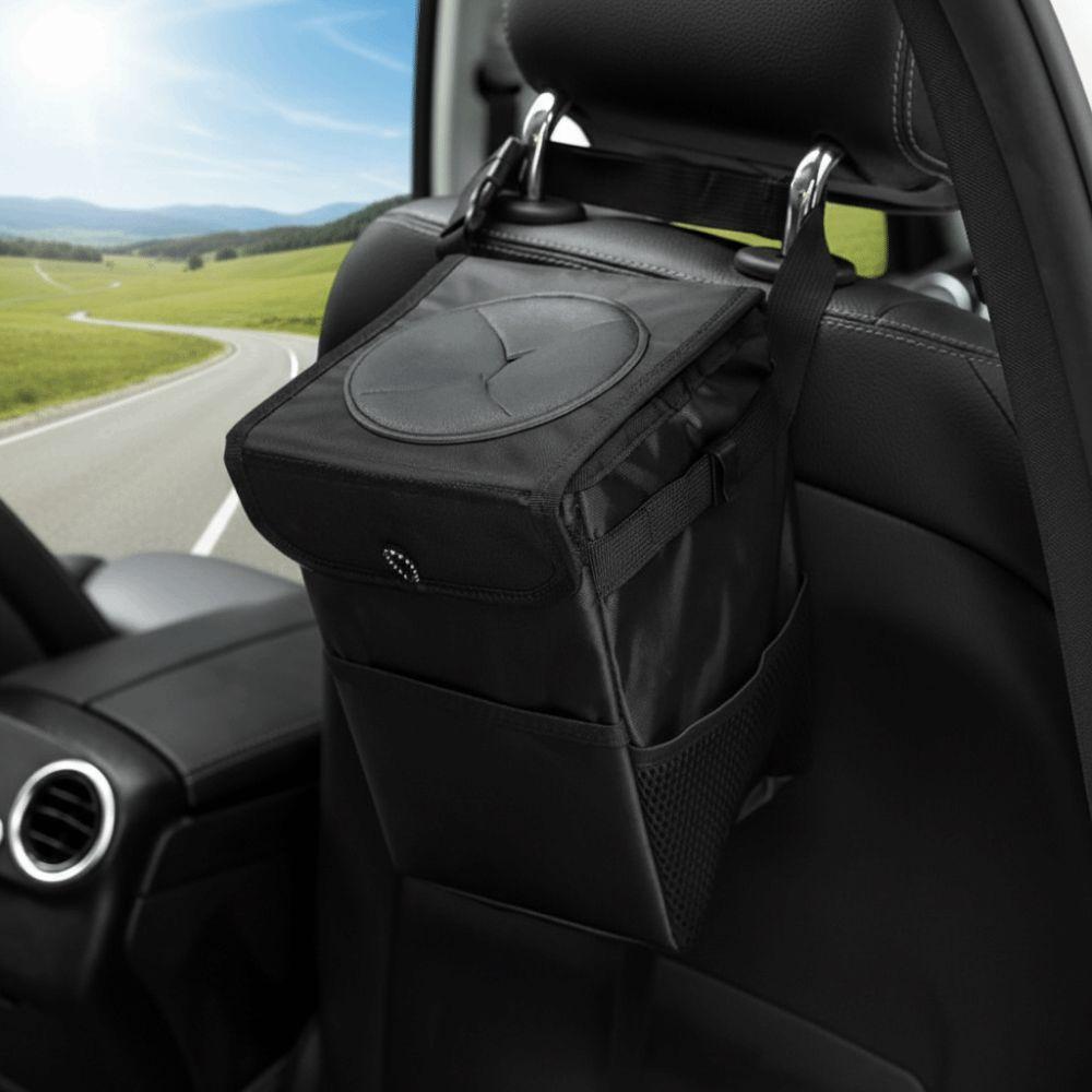 Washable Car Trash Can Waterproof Car Organizer With Lid Hanging Garbage Bag Car Accessories