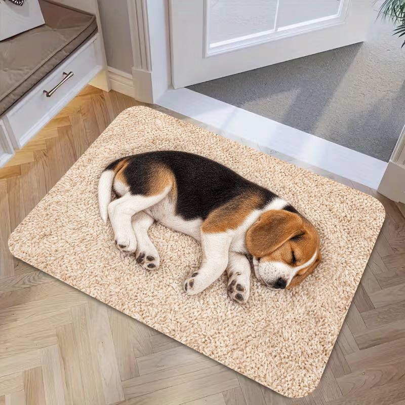 Two German Shepherd Dog Portrait Non Slip Doormat Pet Dog Farmhouse Front Entrance Rug Indoor Outdoor Home Floor Decor