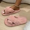 Women'S Cross-Strap Slippers - Soft Plush Lined, Comfortable & Quiet EVA Sole, Lightweight Non-Slip Indoor/Outdoor Shoes Home Slippers House Slippers