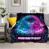 1PC Custom Name Gamer Neon Vibes flannel blanket versatile,all-season throw suitable for the living room,bedroom,camping,travel,and gift