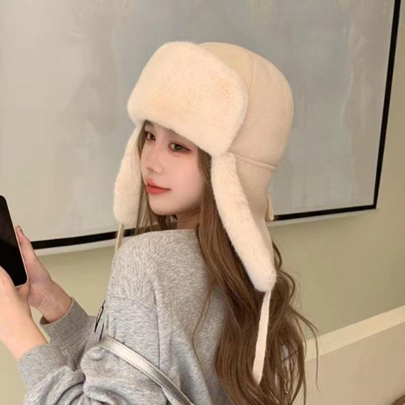 Winter Lei Feng Hat for Men and Women, Autumn and Winter, Fleece-lined, Warm, Cycling, Earflap Hat, Outdoor, Hiking, Skiing, Train Head Hat