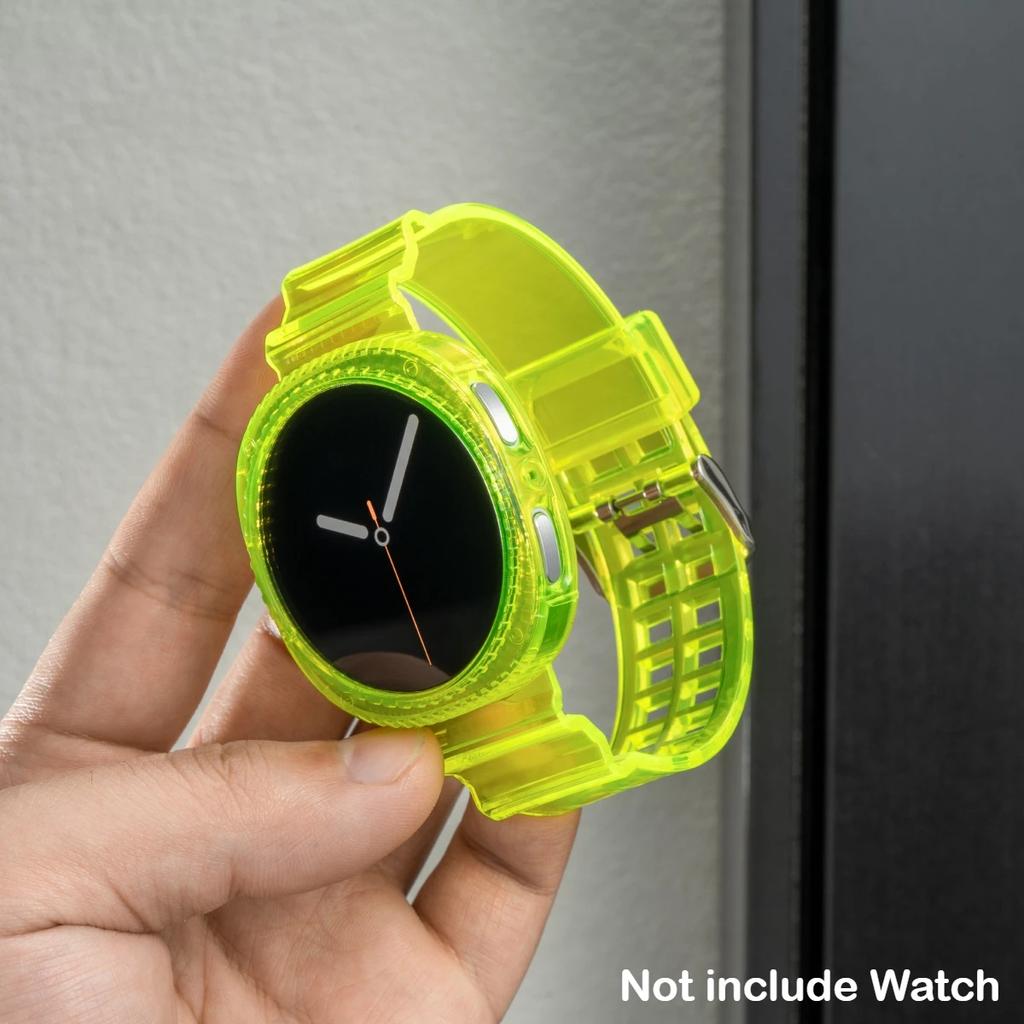 Przezroczyste Etui+Pasek do Samsung Galaxy Watch 8 40 44mm Opaska Pulseira Silikonowa Bransoleta Correa do Galaxy Watch 8 Classic 46mm