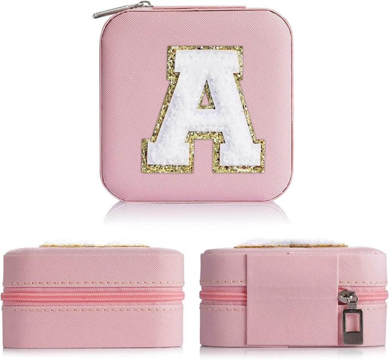 Portable Jewelry Organizer Box with Mirror Unique Leathers Jewelry Box for Women Girls Ring Necklace Earrings Easy Use