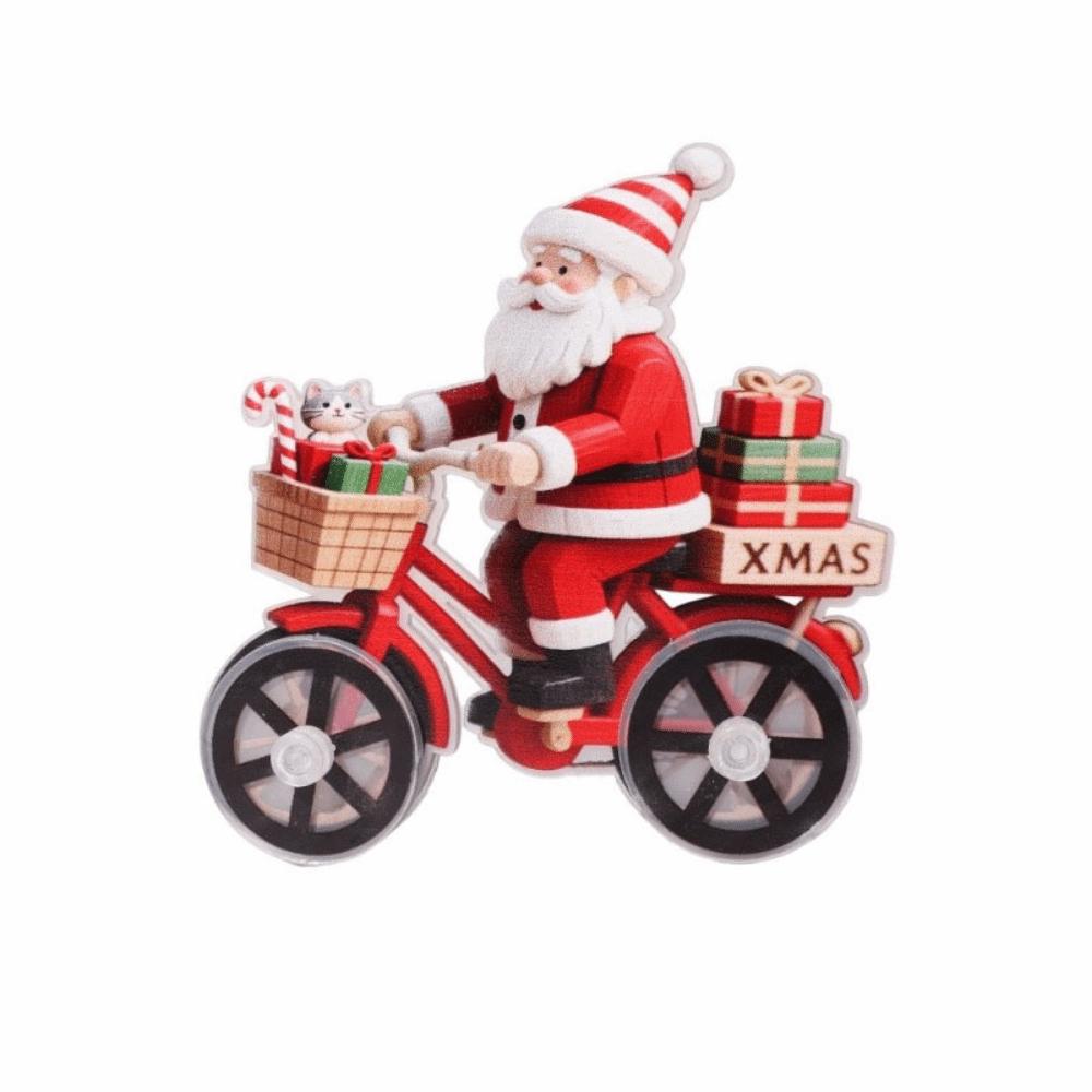 

Cute Christmas Snowman Figurines Cartoon Snowman Bicycle Decoration Santa Claus Figurine for Home Style B