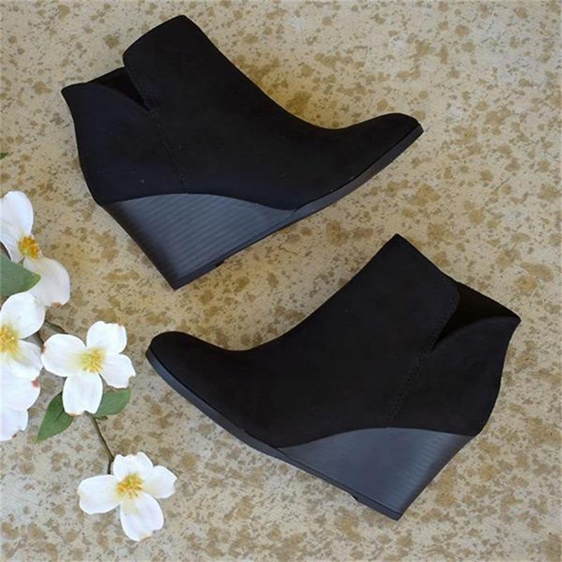 Stivaletti da Donna alla Caviglia con Plateau Autunno Inverno Scarpe Stampa Leopardo Stivali Moda Donna
