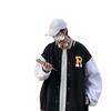 Jacket Men's Baseball Clothing Men's Autumn and Winter Large Size Hong Kong Style Tide Brand Student Loose Versatile Thickened Splicing Jacket Tide