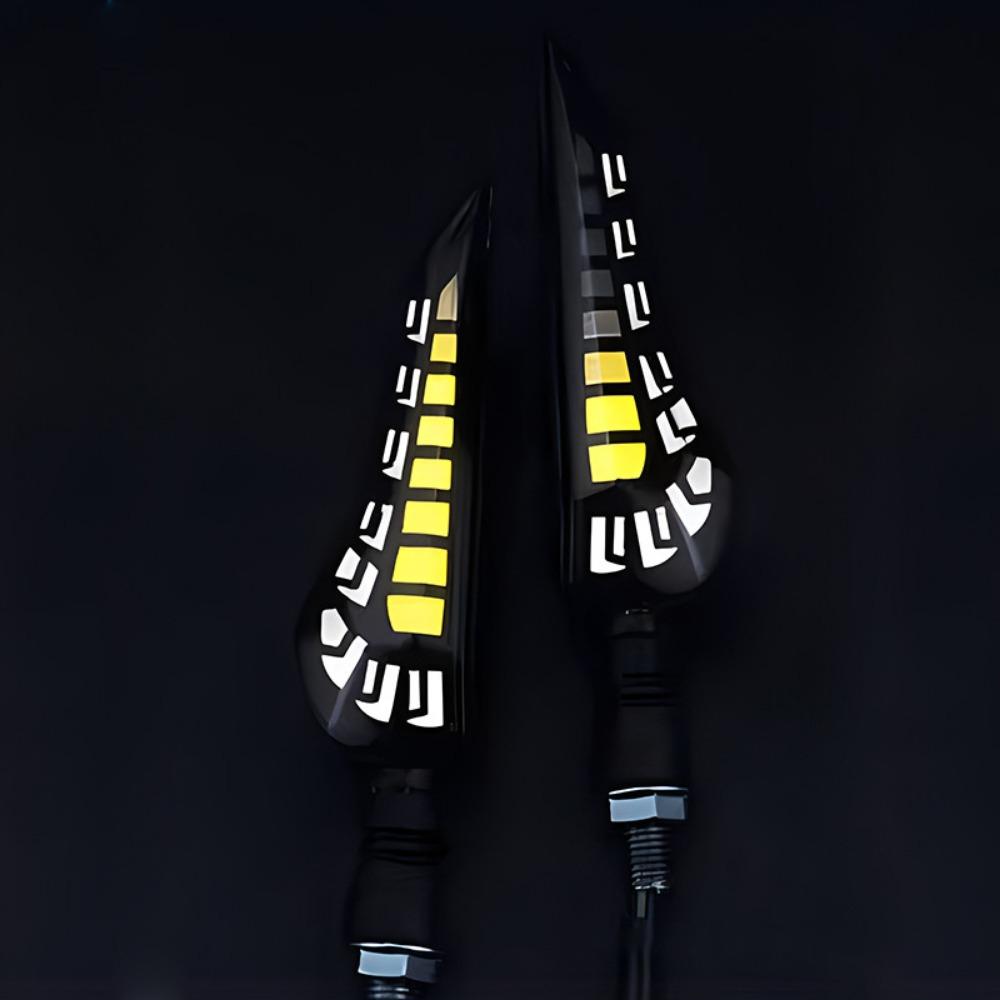 2pcs New Motorcycle LED Turn Signal Light Black ABS Indicator Lamp Brake Stop Lamp Directional Sequential Turn Signal Lamp