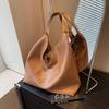 Solid Color Simple Large Capacity Pu Leather Women Shoulder Bag Autumn For