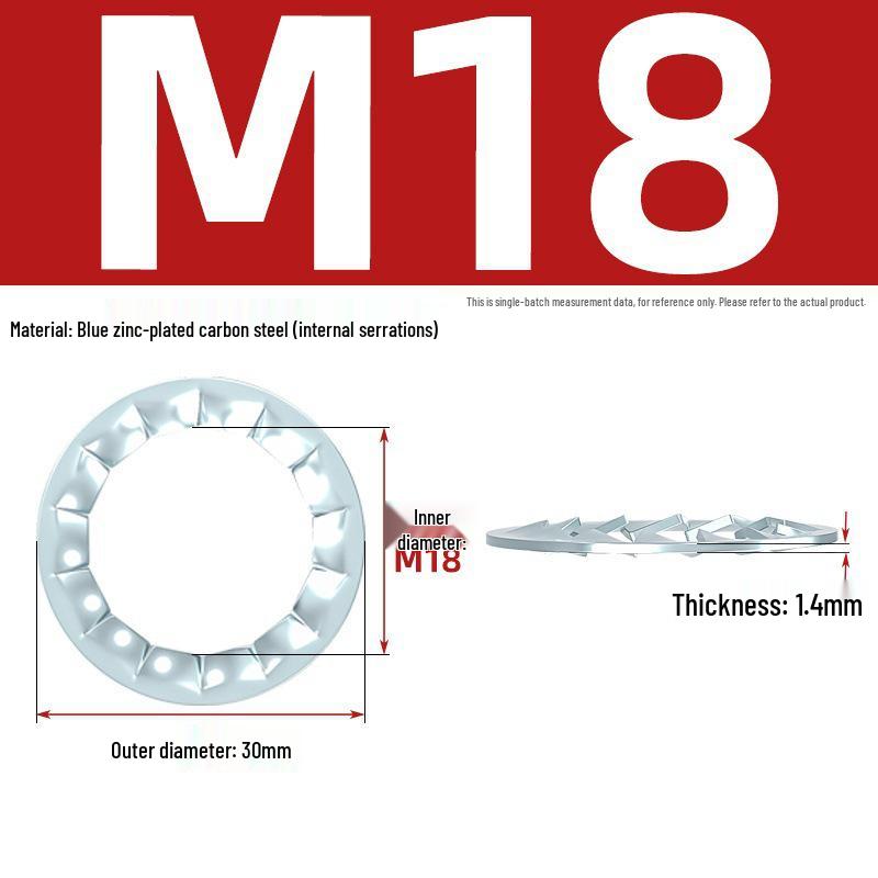 Carbon Steel Zinc-Plated Lock Washer with Inner and Outer Teeth