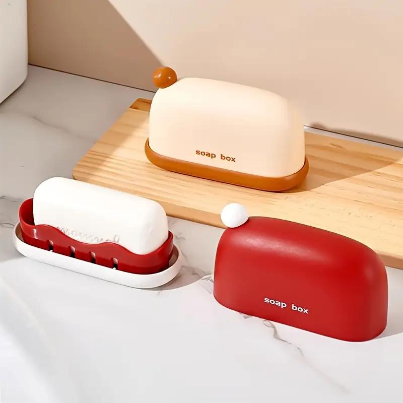 Christmas Shape Travel Soap Box Sealed Waterproof Soap Box Creative Wash Soap Box Travel Business Trip Dedicated Portable Soap Box