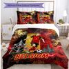 Set Biancheria da Letto Stampata Calcio Belgio 3 Pezzi Copriletto Traspirante Accogliente come Regalo per Inaugurazione Casa o Festa