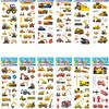 12Sheets 3D Trucks Stickers Party Supplies Puffy Construction Vehicle Stickers DIY Kids Toys Toddler Reusable Stick for Car Bike