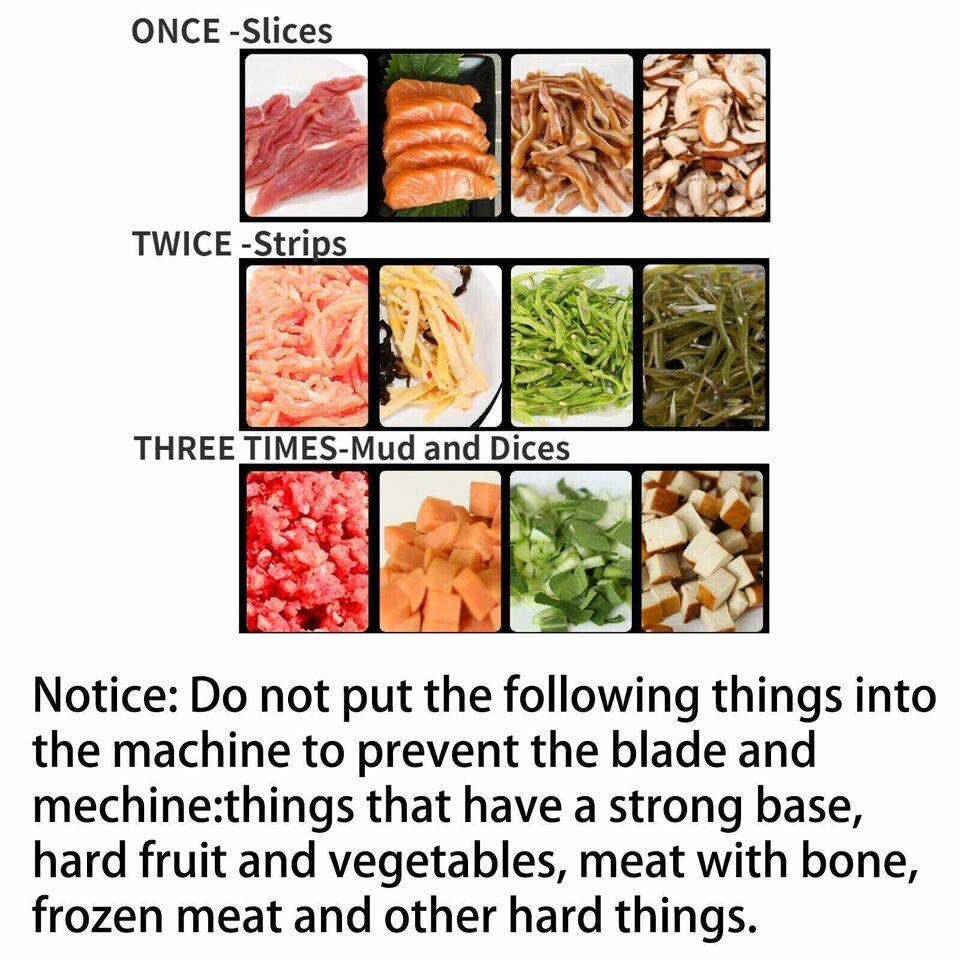 850W Commercial Stainless Steel Electric Meat Slicer Household Meat Grinder Automatic Fish Vegetable Cutter Fillet Shredded Cut