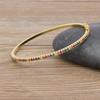 Nidin New Design High Quality Charm Rainbow Bracelet Copper Zirconia Rhinestone Cuff Bangle Trendy Jewelry Gift For Women Girls