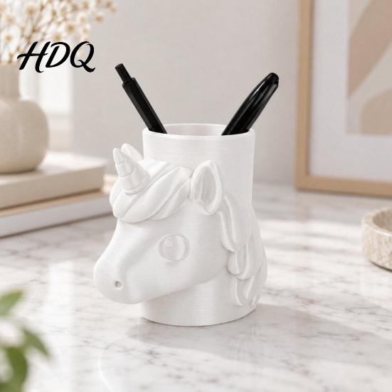 Cute Desktop Organizer for Pencils 3D Printed Unicorn Pen Holder Large Capacity Paintbrushes Multipurpose Cosmetic Brush and Makeup Brushes