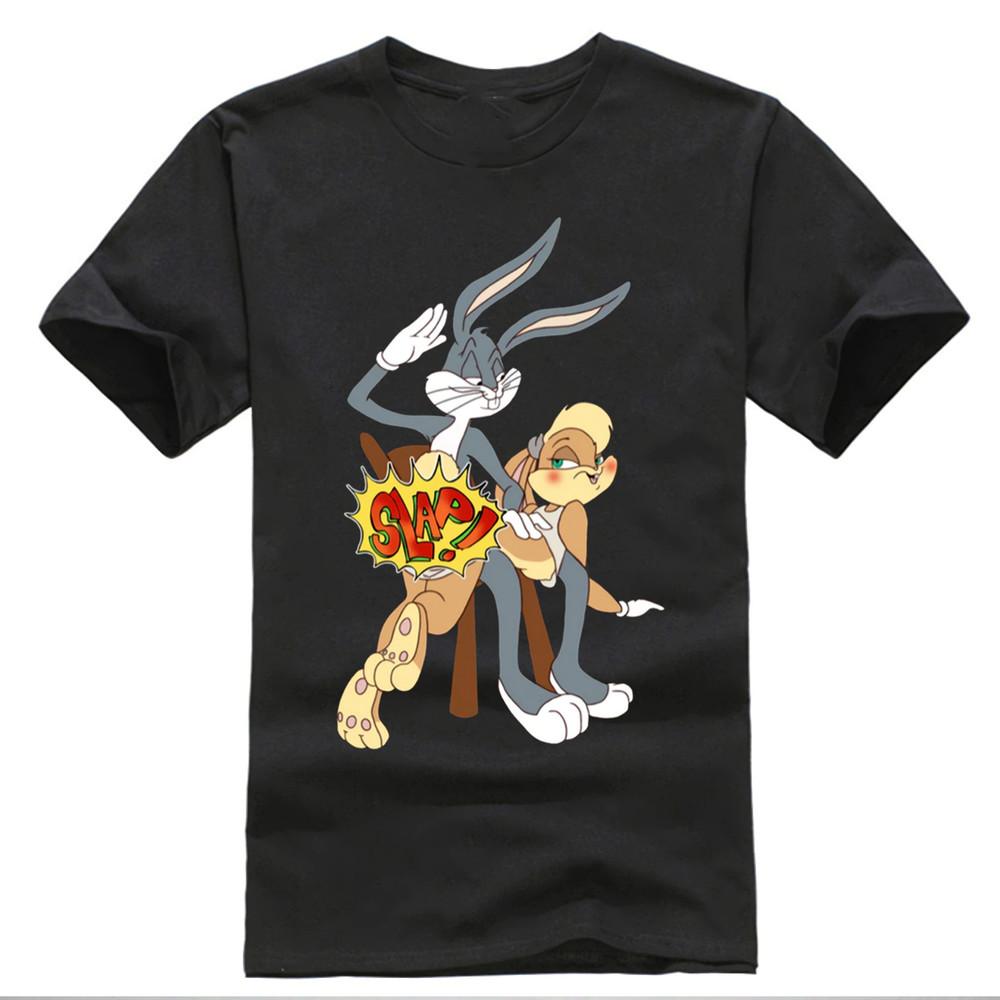 

NEW Bugs Bunny Slap FUNNY T-shirt Black Short Sleeve S to 5XL JJ3460 Unisex T-Shirt L