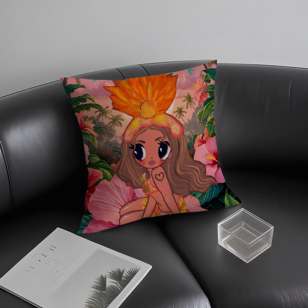 K-Karol G Tropi-Coquetaa Singer Cushion Cover Pillowcase Ultra Soft Skin Friendly Fabric Cloud Like Comfort & Concealed Zipper