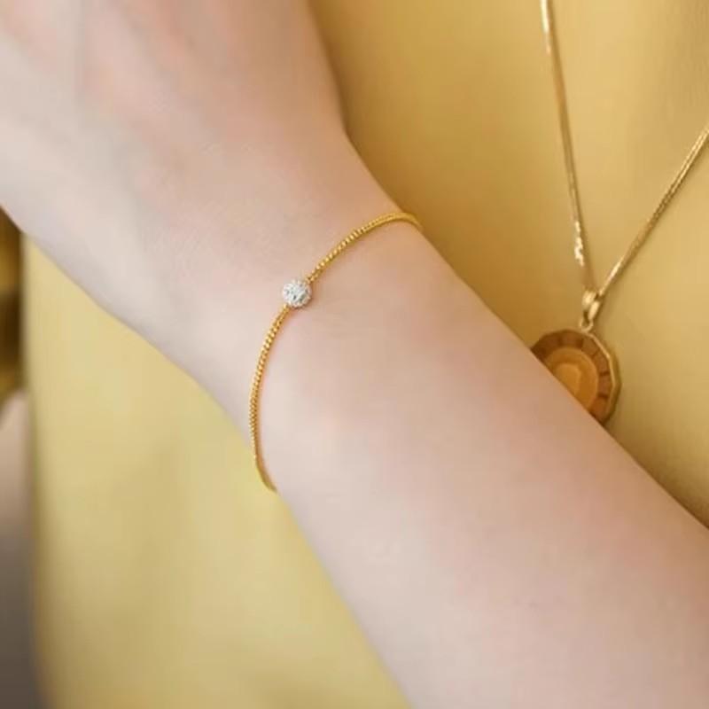 

Роскошный браслет Huitan CZ для женщин, золотая цепочка, модный простой и элегантный женский браслет на руку, регулируемые модные украшения 17.5cm 5.5cm