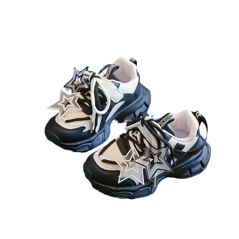 Frühling und Herbst neue Mode lässige Sportschuhe Designgefühl Fake-Schnürung Klettverschluss bequem für Mädchen Stars