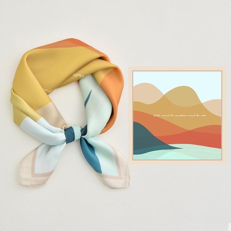 53*53cm Moteskjerf dame simulert silke firkantskjerf pannebånd