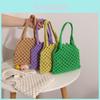 Wholesale Hollow Cotton Thread Woven Bag New Summer Style Pure Color Straw Bag For Vacation Beach Characters)
