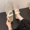 Flat-bottomed Mesh Breathable Mary Jane Cool Slippers Women's Shoes 2025 Summer New Retro Shoes