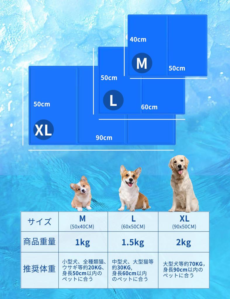 Pet Cooling Mat for Dogs and Cats Pet Cooling Mat for Summer Cooling Gel Cool Cooling Cooling Heat Stroke Cooling Sheet for Medium and Large [-8℃