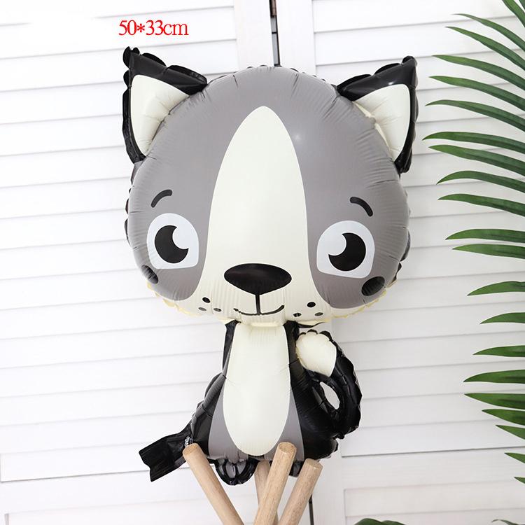 5 Pcs Children's Cute Cartoon Animal Balloon Aluminum Foil Baby Birthday Decoration Party Scene Layout Toy Balloon