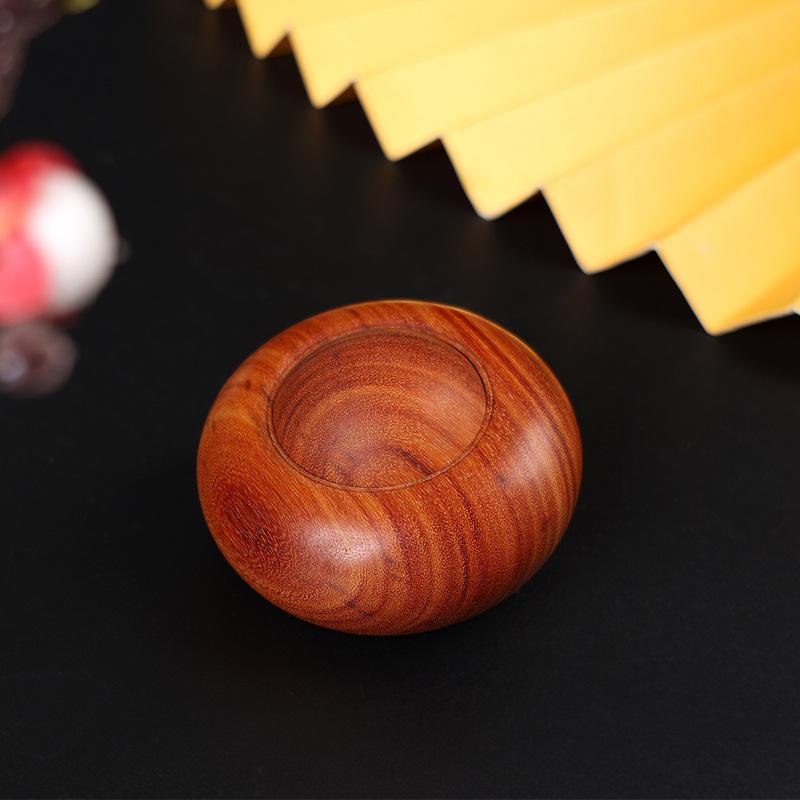 Red Sandalwood Handcrafted Health Ball Massager - Elderly Gift, Large Rosewood Flying Saucer Design